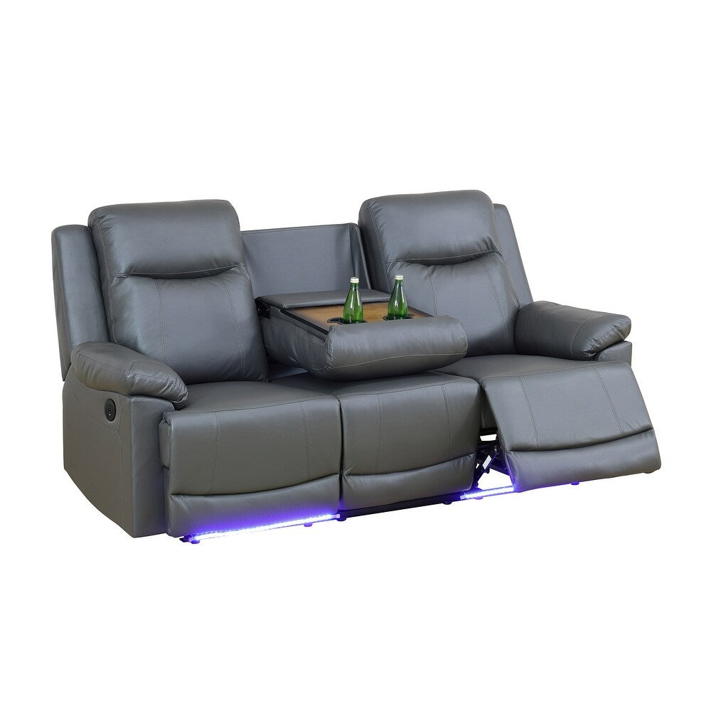 Gray Power Reclining Couch 3-Pc Set — Sofa • Loveseat • Chair