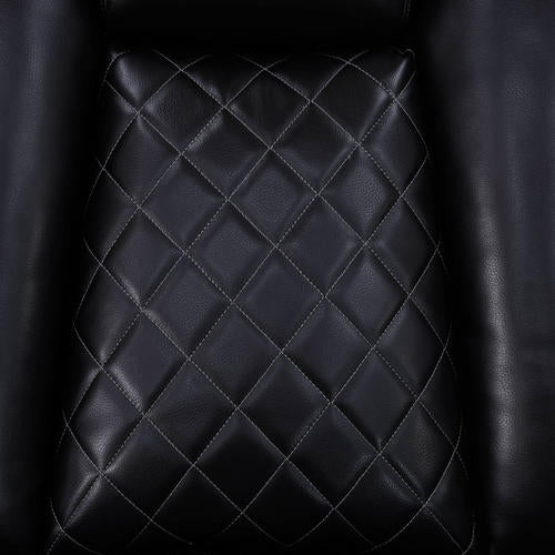Black Breathing Leather Power Recliner Couch
