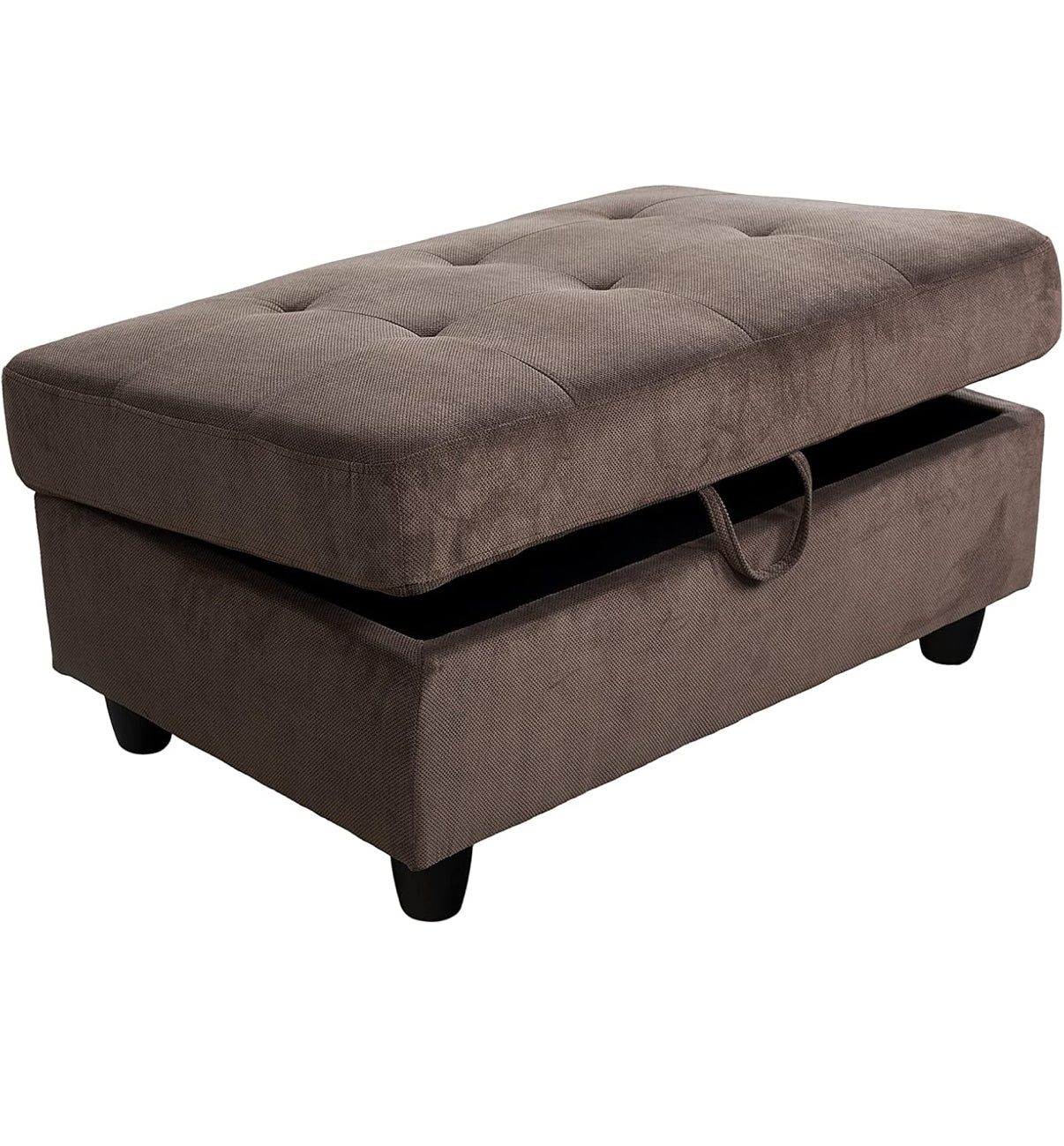 Brown L Shape Sectional Couch With Ottoman
