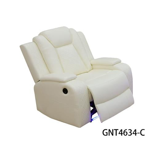 White Power Reclining Couch 3-Pc Set — Sofa • Loveseat • Chair