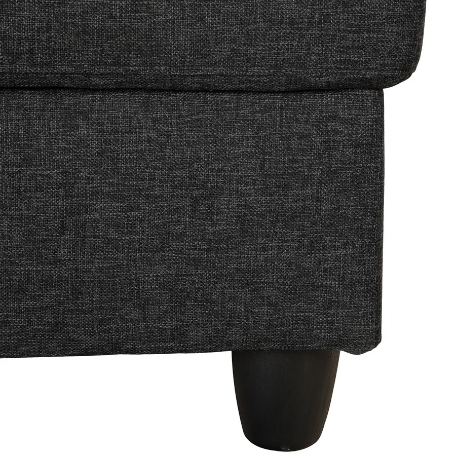 Dark Gray Sectional Couch and Storage Ottoman