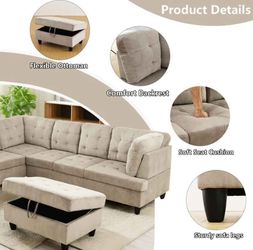L Shape Sectional Couch With Ottoman