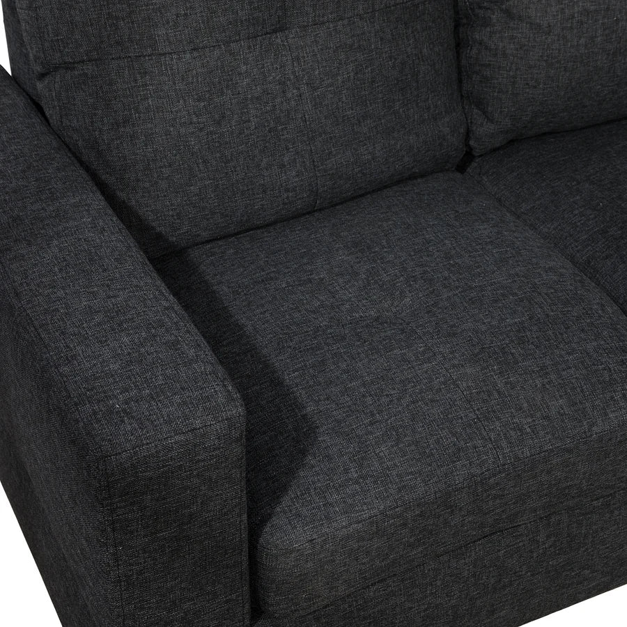 Dark Gray Sectional Couch and Storage Ottoman