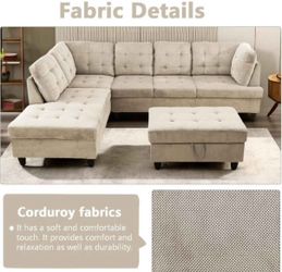 L Shape Sectional Couch With Ottoman