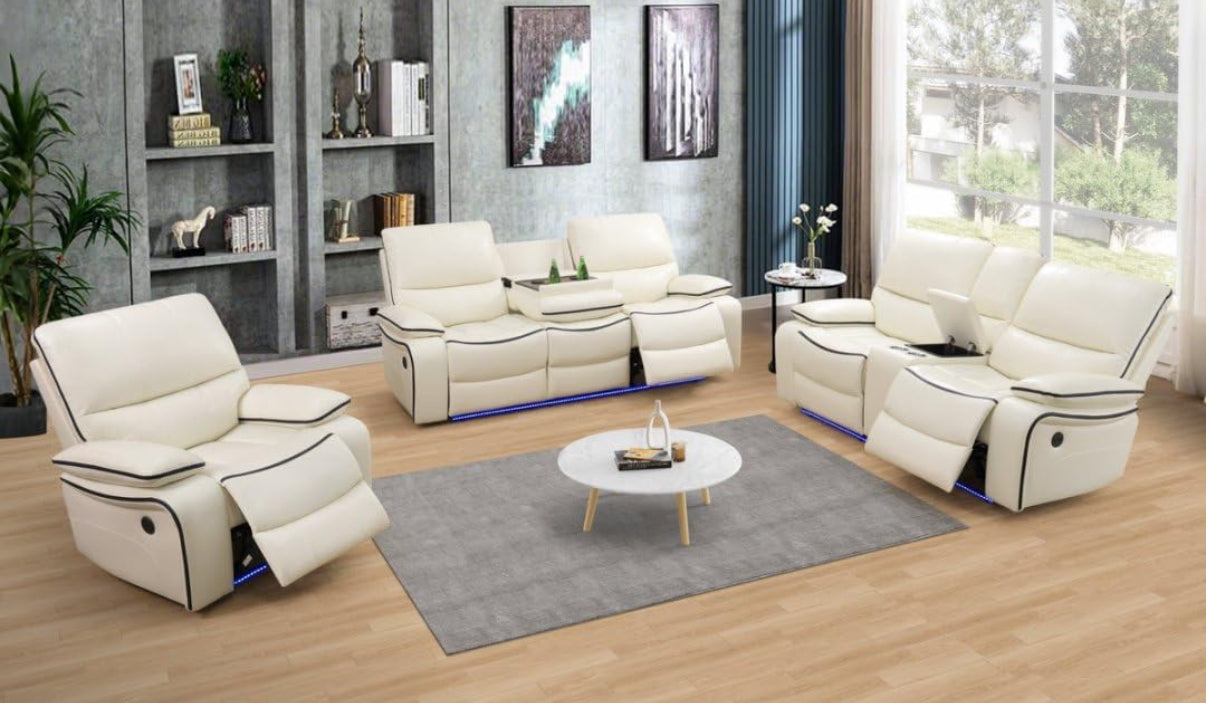 White Power Electric Reclining Couch