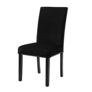 White Faux Marble & Black Velvet Fabric Chair