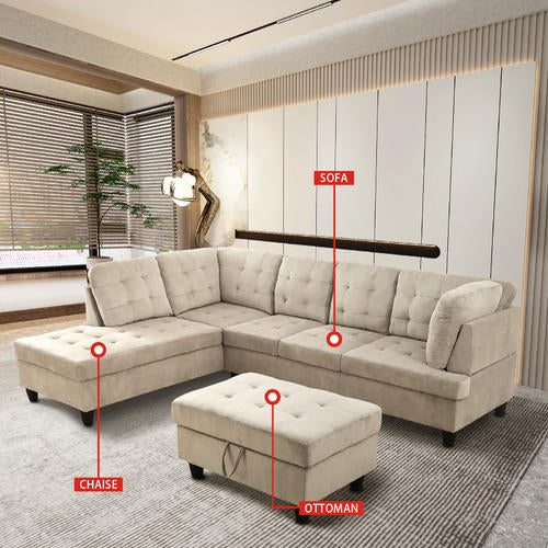 L Shape Sectional Couch With Ottoman