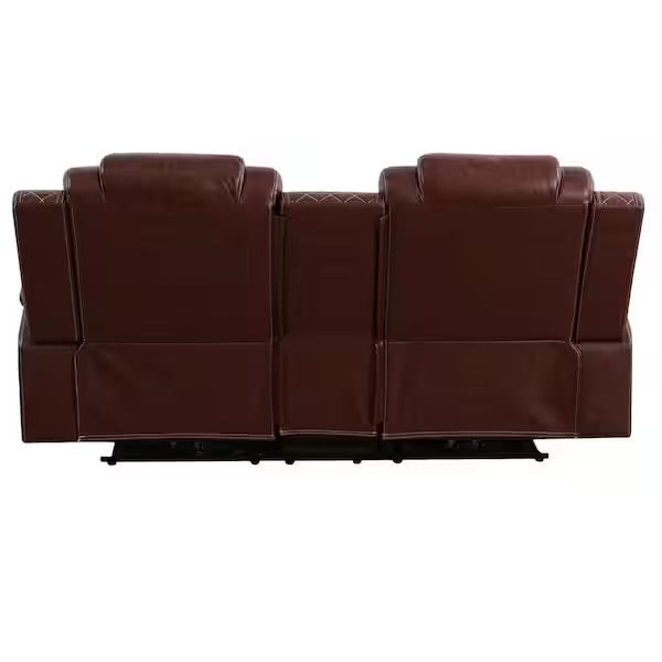 Reddish Brown Power Reclining Couch Set