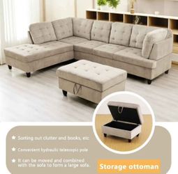 L Shape Sectional Couch With Ottoman